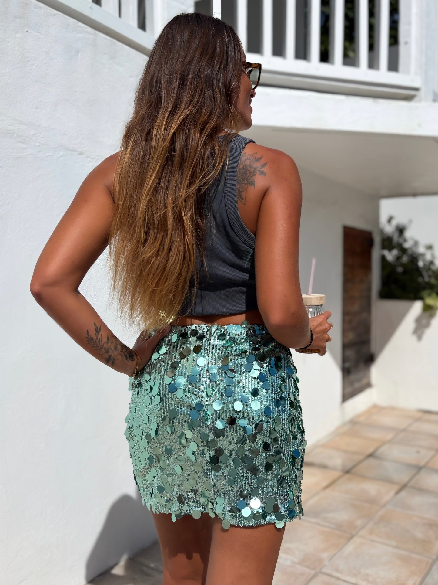 Jupe Sparkle turquoise (S-M-L)