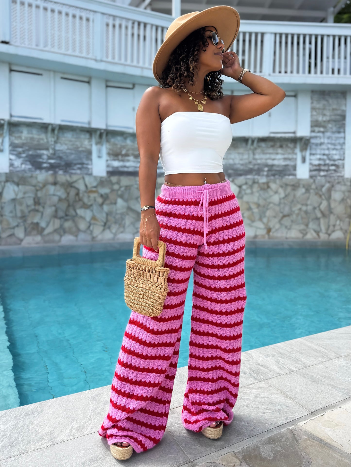 Pantalon Raquel rose T.U (XS-XL)