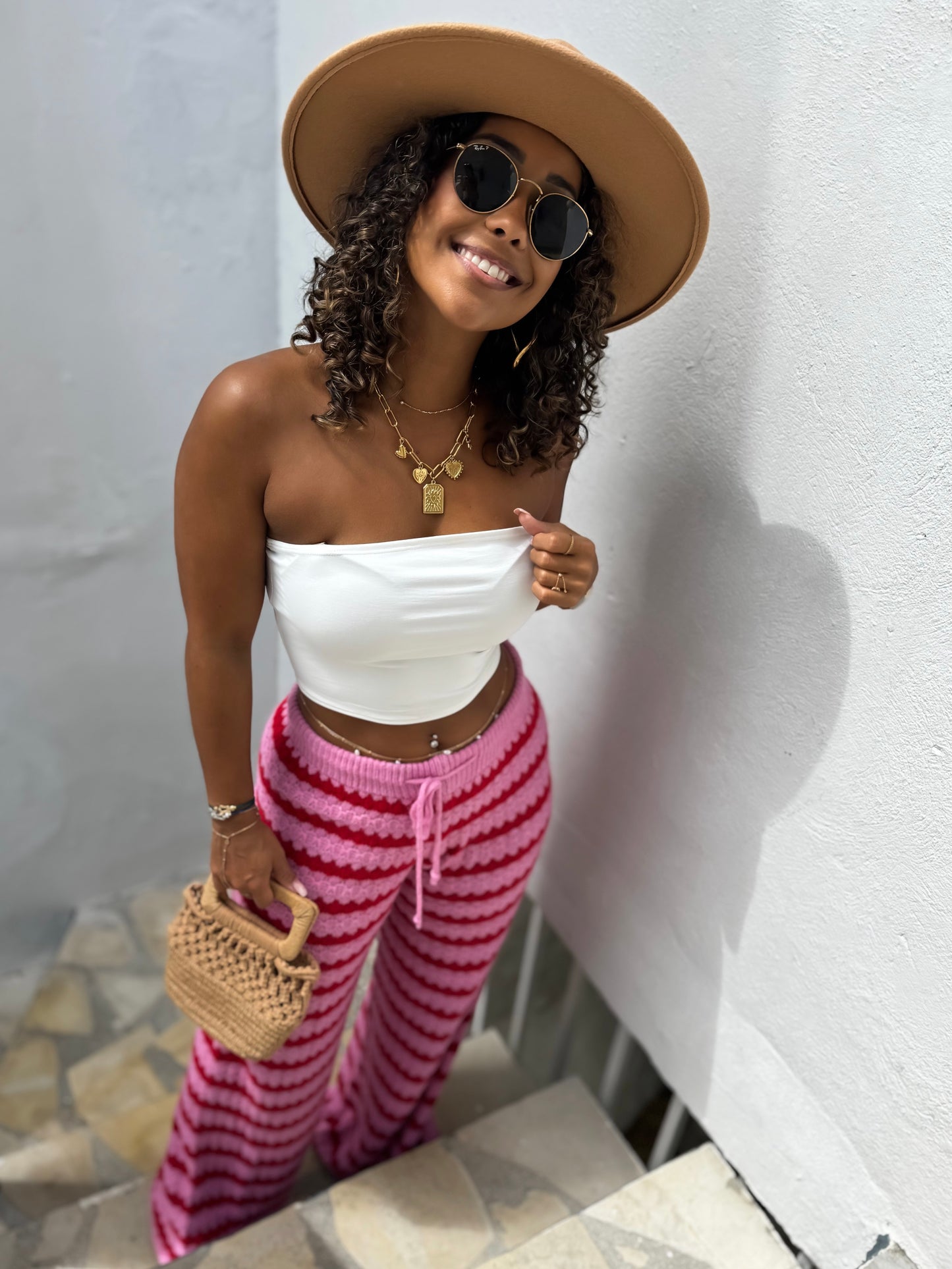 Pantalon Raquel rose T.U (XS-XL)